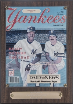 1986 Yankees Magazine "Co-Captains" May 15, 1986 Congratulatory Award (Randolph LOA)
